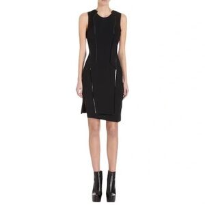 HELMUT LANG Suiting Dress with Leather Trim